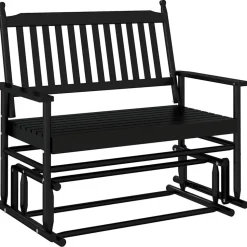 Liukupenkki musta 118x70x104,5 cm täysi haapa (08866)