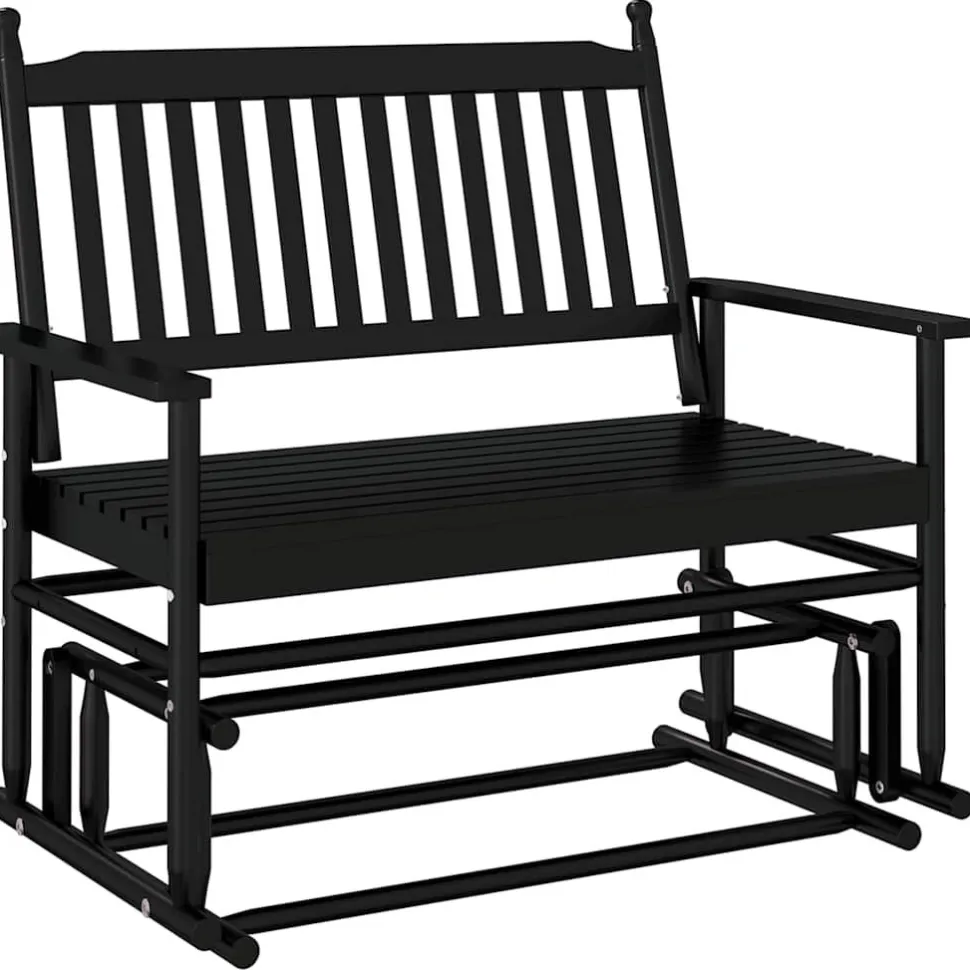 Liukupenkki musta 118x70x104,5 cm täysi haapa (08866)