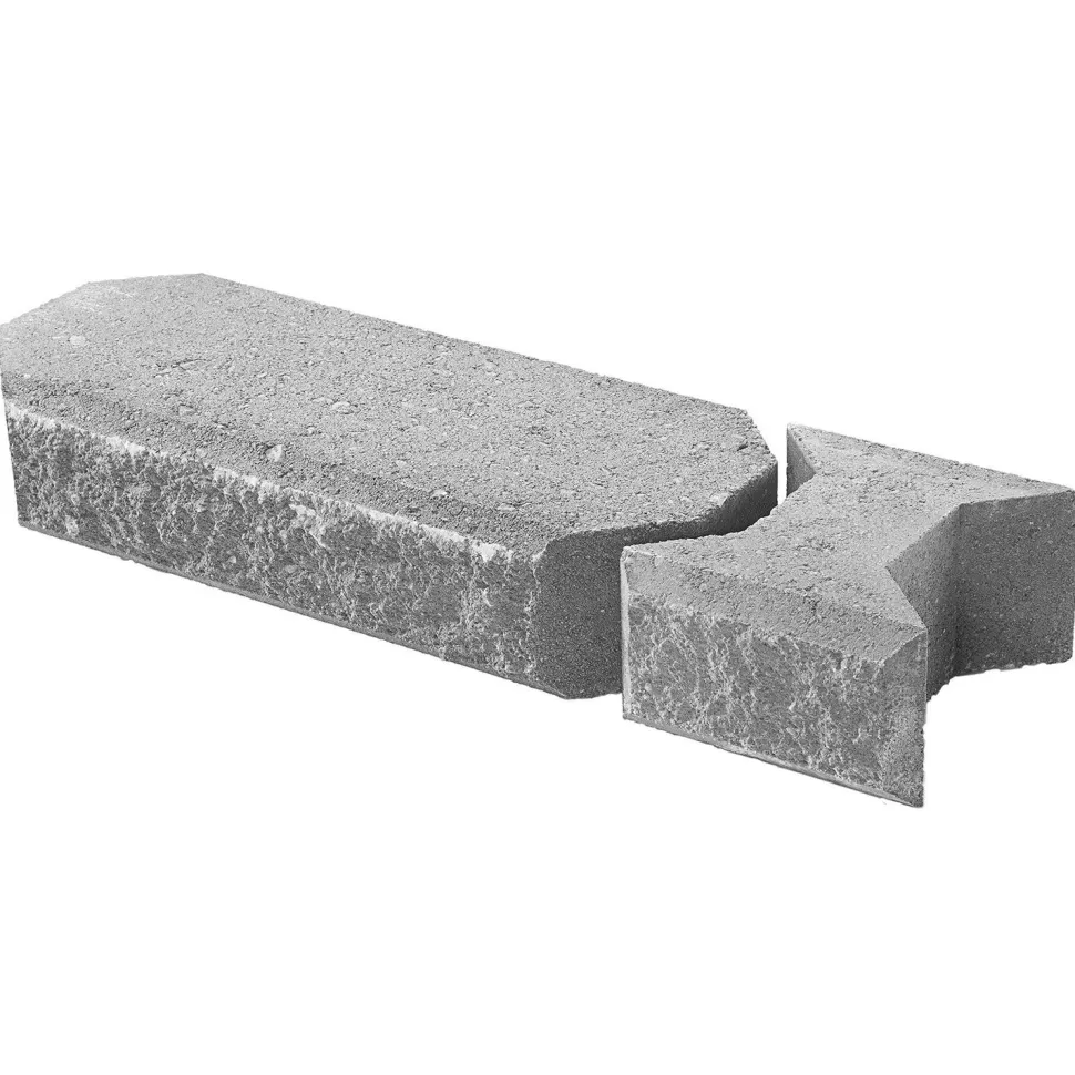 Lohkokansikivi Lakka 480x200x100 mm ja 80x200x100 mm harmaa