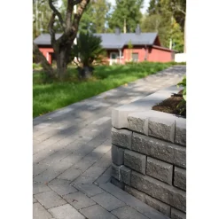 Lohkokansikivi Lakka 480x200x100 mm ja 80x200x100 mm harmaa
