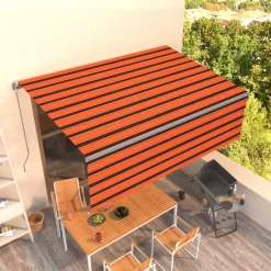 Manuaalisesti kelattava markiisi verhoilla 3x2,5 m kerma