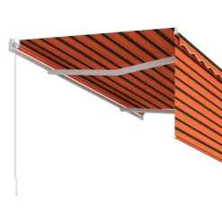 Manuaalisesti kelattava markiisi 2 verhoilla 3x2,5m sininen/valkoinen