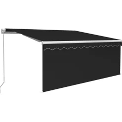 Manuaalisesti kelattava markiisi 2 verho/LED 3x2,5 m keltainen/valkoinen