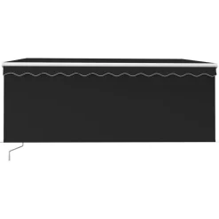 Manuaalisesti kelattava markiisi 2 verho/LED 3x2,5 m keltainen/valkoinen