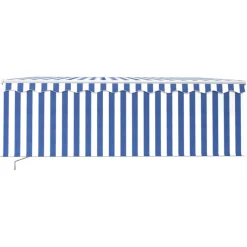 Manuaalisesti kelattava markiisi 2 verho/LED 3x2,5 m keltainen/valkoinen