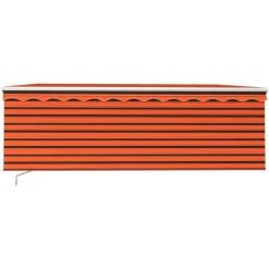 Manuaalisesti kelattava markiisi 2 verho/LED 3x2,5 m keltainen/valkoinen