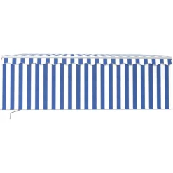 Manuaalisesti kelattava markiisi 2 verho/LED 3x2,5 m keltainen/valkoinen