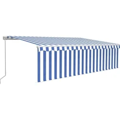 Manuaalisesti kelattava markiisi 2 verho/LED 3x2,5 m keltainen/valkoinen