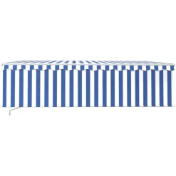 Manuaalisesti kelattava markiisi 2 verho/LED 3x2,5 m keltainen/valkoinen
