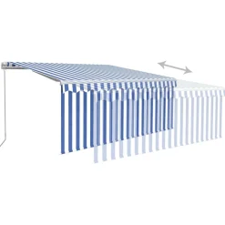 Manuaalisesti kelattava markiisi 2 verho/LED 3x2,5 m keltainen/valkoinen