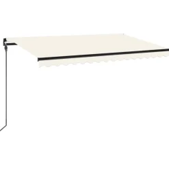 Manuaalisesti sisäänkelattava markiisi LEDillä 350x250 cm kermanvalkoinen