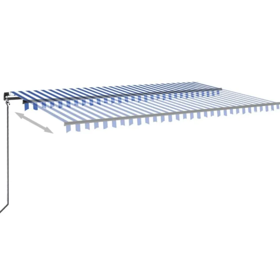 Manuaalisesti sisäänkelattava markiisi LEDillä 350x250 cm kermanvalkoinen