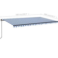 Manuaalisesti sisäänkelattava markiisi LEDillä 350x250 cm kermanvalkoinen