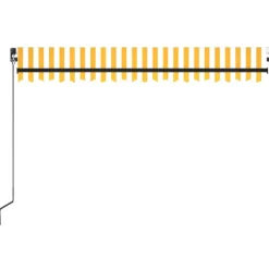 Manuaalisesti sisäänkelattava markiisi LEDillä 350x250 cm kermanvalkoinen