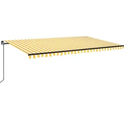 Manuaalisesti sisäänkelattava markiisi LEDillä 350x250 cm kermanvalkoinen