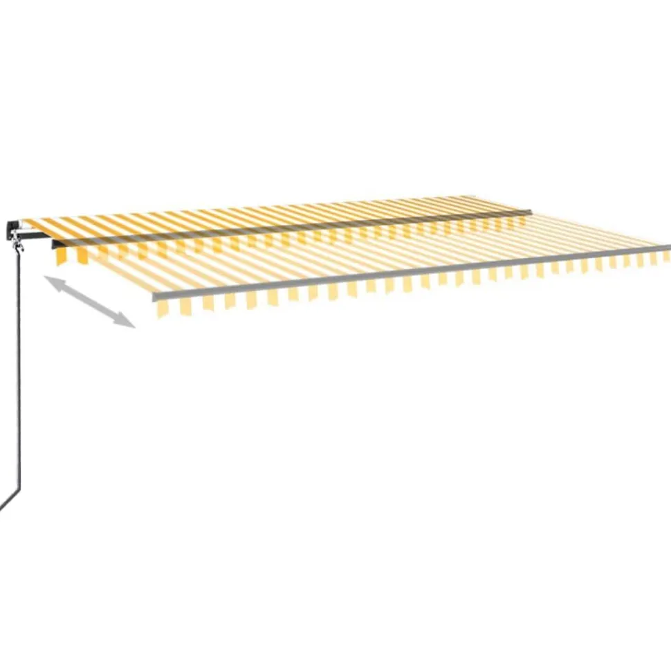 Manuaalisesti sisäänkelattava markiisi LEDillä 350x250 cm kermanvalkoinen