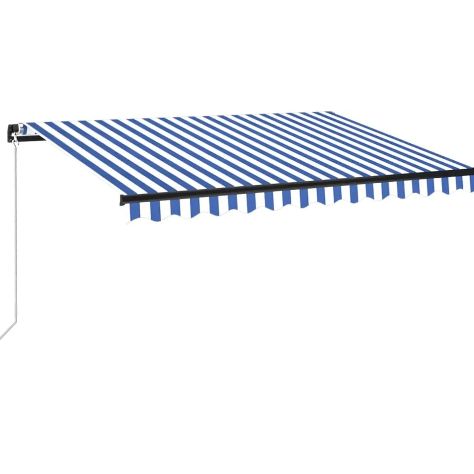 Manuaalisesti sisäänkelattava markiisi LEDillä 350x250 cm kermanvalkoinen
