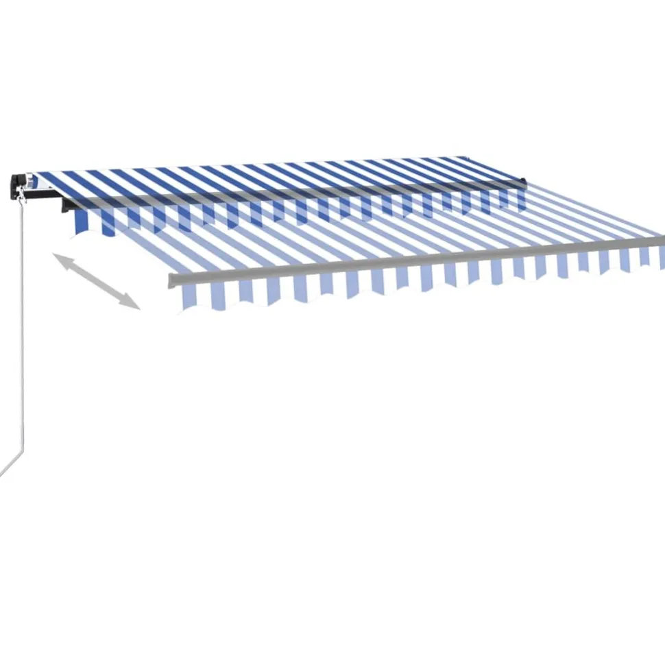 Manuaalisesti sisäänkelattava markiisi LEDillä 350x250 cm kermanvalkoinen