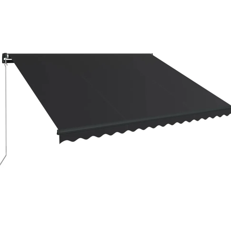 Manuaalisesti sisäänkelattava markiisi LEDillä 350x250 cm kermanvalkoinen
