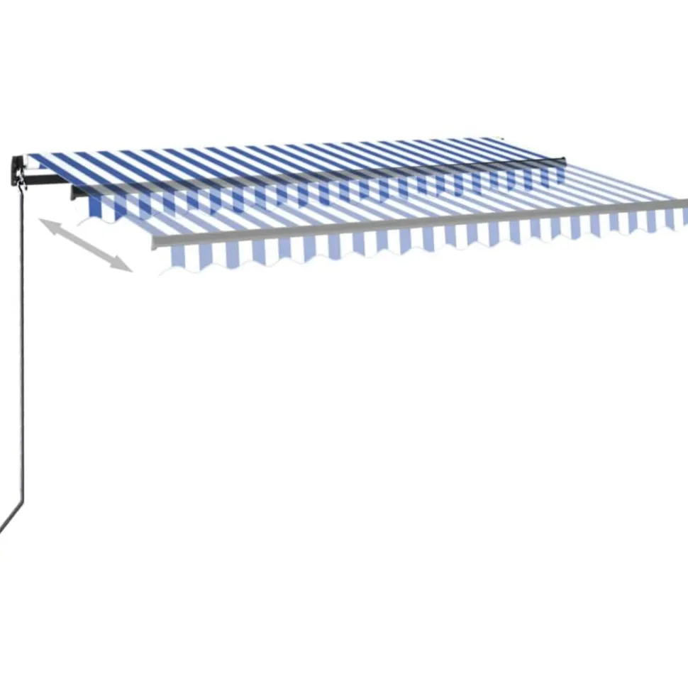Manuaalisesti sisäänkelattava markiisi LEDillä 350x250 cm kermanvalkoinen