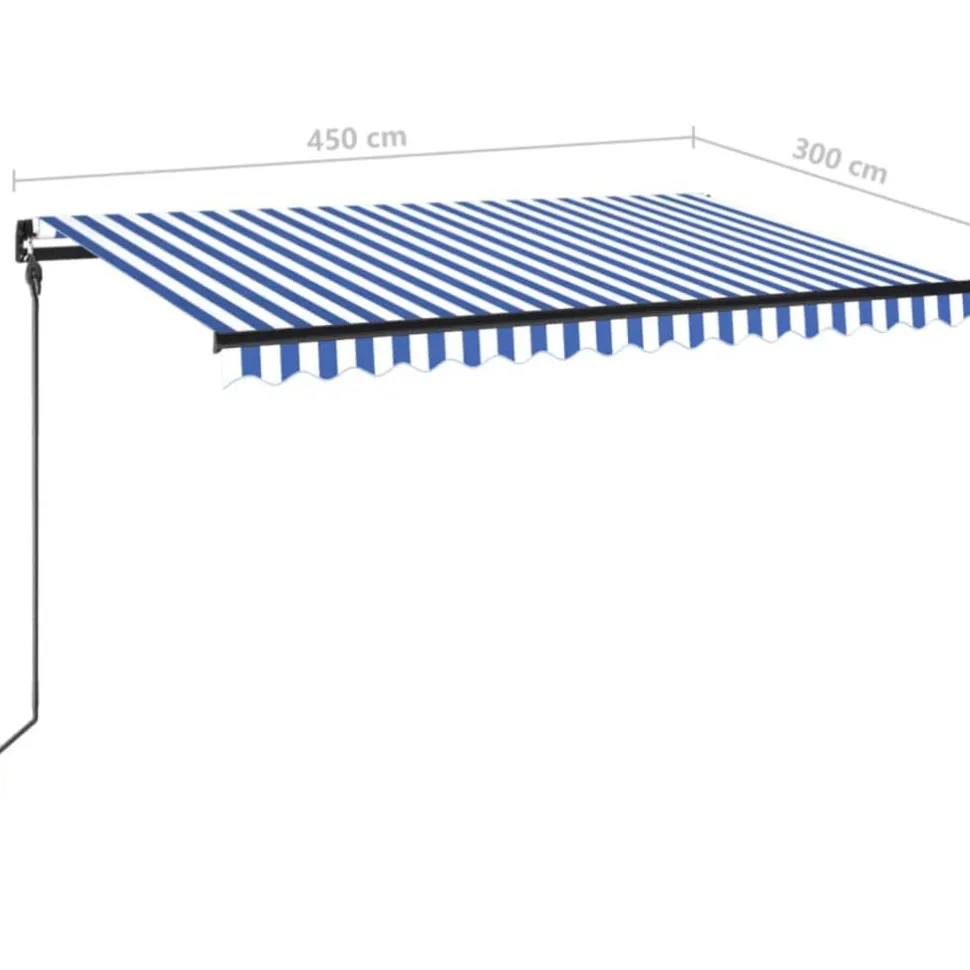 Manuaalisesti sisäänkelattava markiisi LEDillä 350x250 cm kermanvalkoinen
