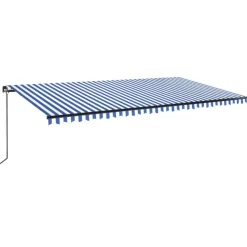 Manuaalisesti sisäänkelattava markiisi LEDillä 350x250 cm kermanvalkoinen