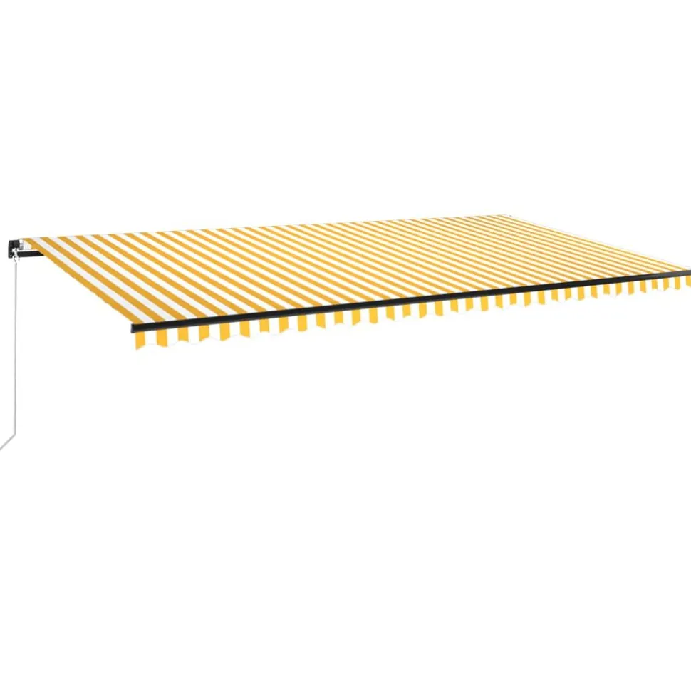 Manuaalisesti sisäänkelattava markiisi LEDillä 350x250 cm kermanvalkoinen