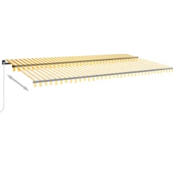 Manuaalisesti sisäänkelattava markiisi LEDillä 350x250 cm kermanvalkoinen