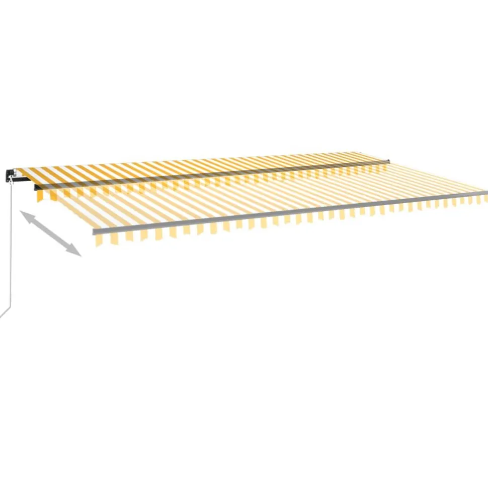 Manuaalisesti sisäänkelattava markiisi LEDillä 350x250 cm kermanvalkoinen
