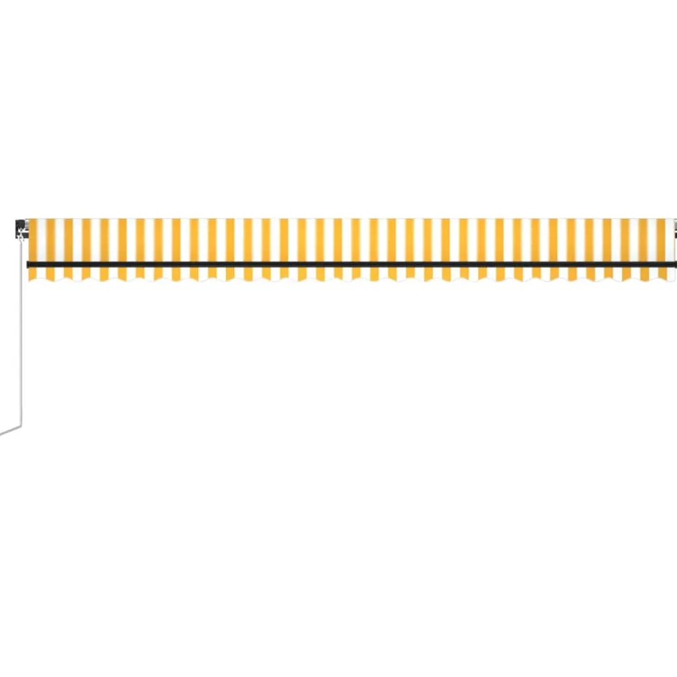 Manuaalisesti sisäänkelattava markiisi LEDillä 350x250 cm kermanvalkoinen