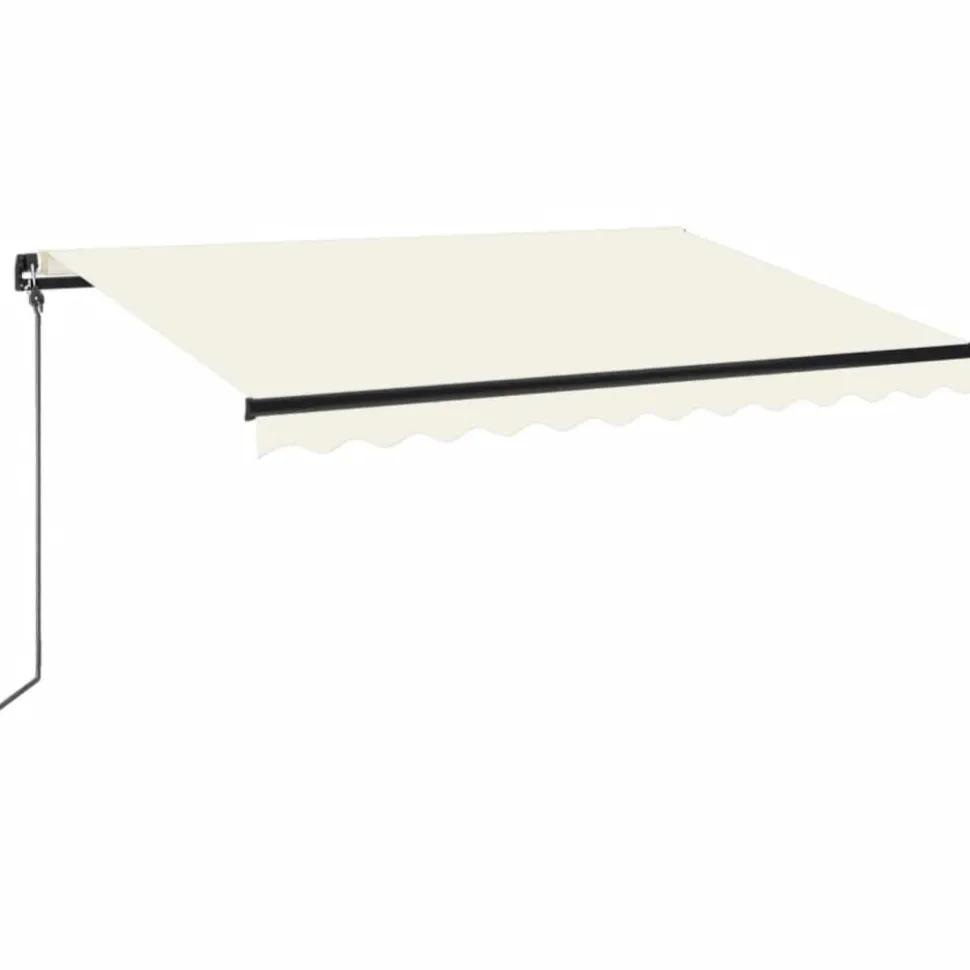 Manuaalisesti sisäänkelattava markiisi LEDillä 350x250 cm kermanvalkoinen
