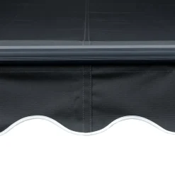 Manuaalisesti sisäänkelattava markiisi LEDillä 350x250 cm kermanvalkoinen