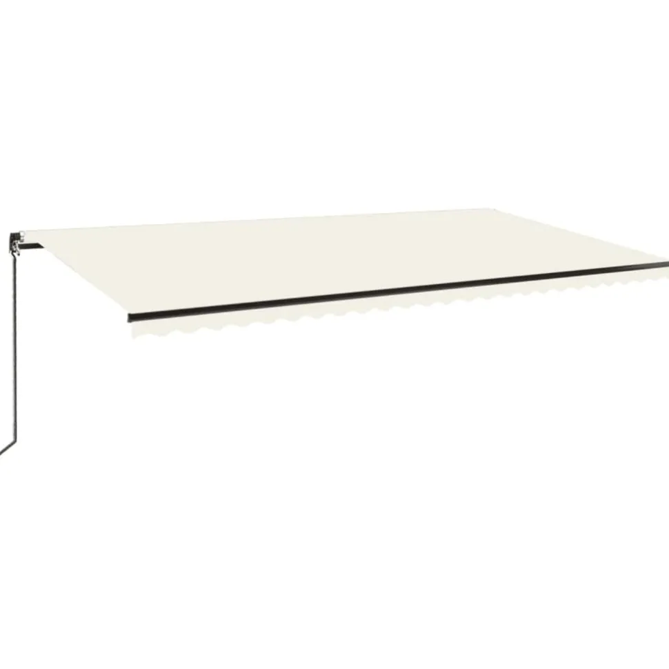 Manuaalisesti sisäänkelattava markiisi LEDillä 350x250 cm kermanvalkoinen