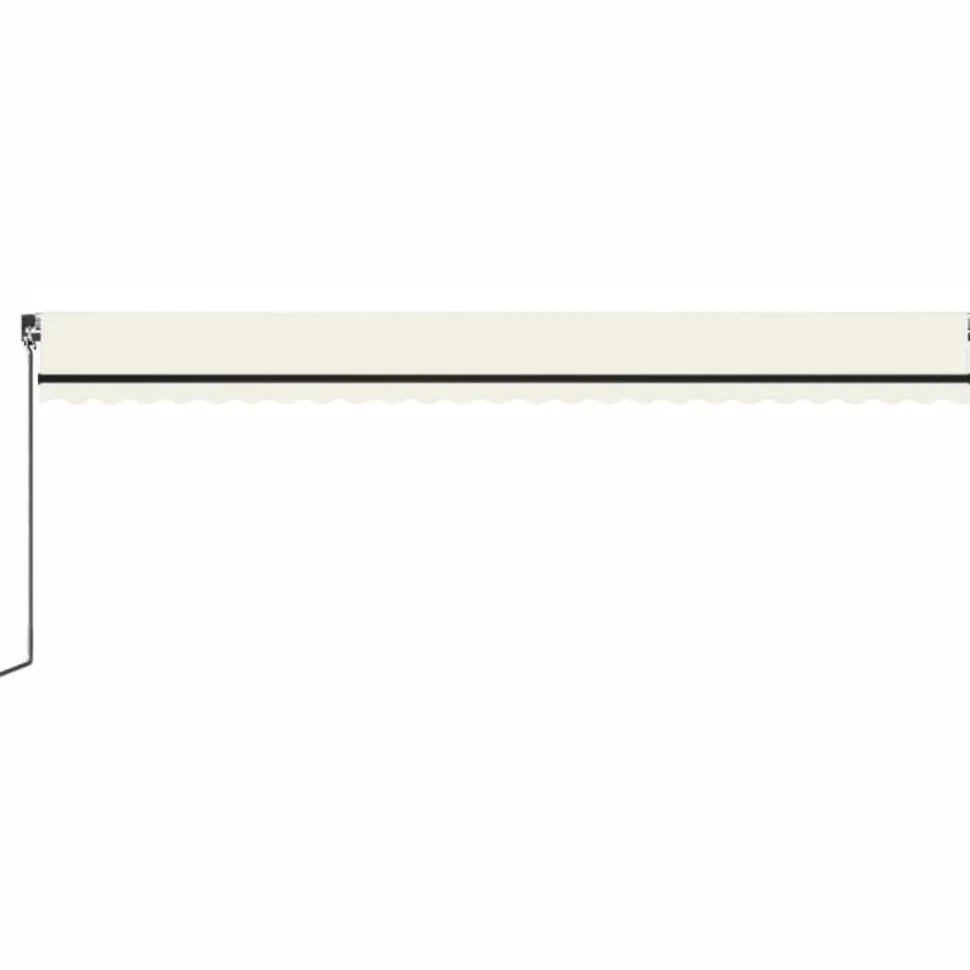 Manuaalisesti sisäänkelattava markiisi LEDillä 350x250 cm kermanvalkoinen