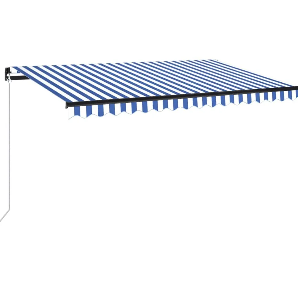 Manuaalisesti sisäänkelattava markiisi 1 300x250 cm sininen/valkoinen
