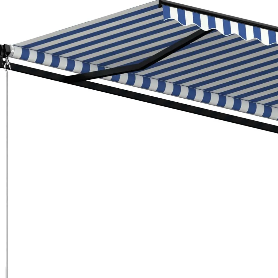 Manuaalisesti sisäänkelattava markiisi 1 300x250 cm sininen/valkoinen