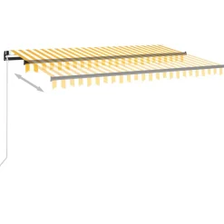 Manuaalisesti sisäänkelattava markiisi 1 300x250 cm sininen/valkoinen
