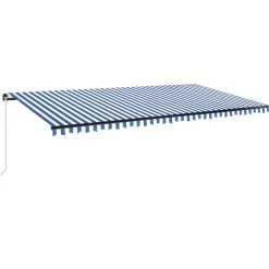Manuaalisesti sisäänkelattava markiisi 1 300x250 cm sininen/valkoinen