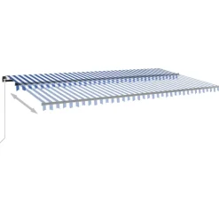 Manuaalisesti sisäänkelattava markiisi 1 300x250 cm sininen/valkoinen