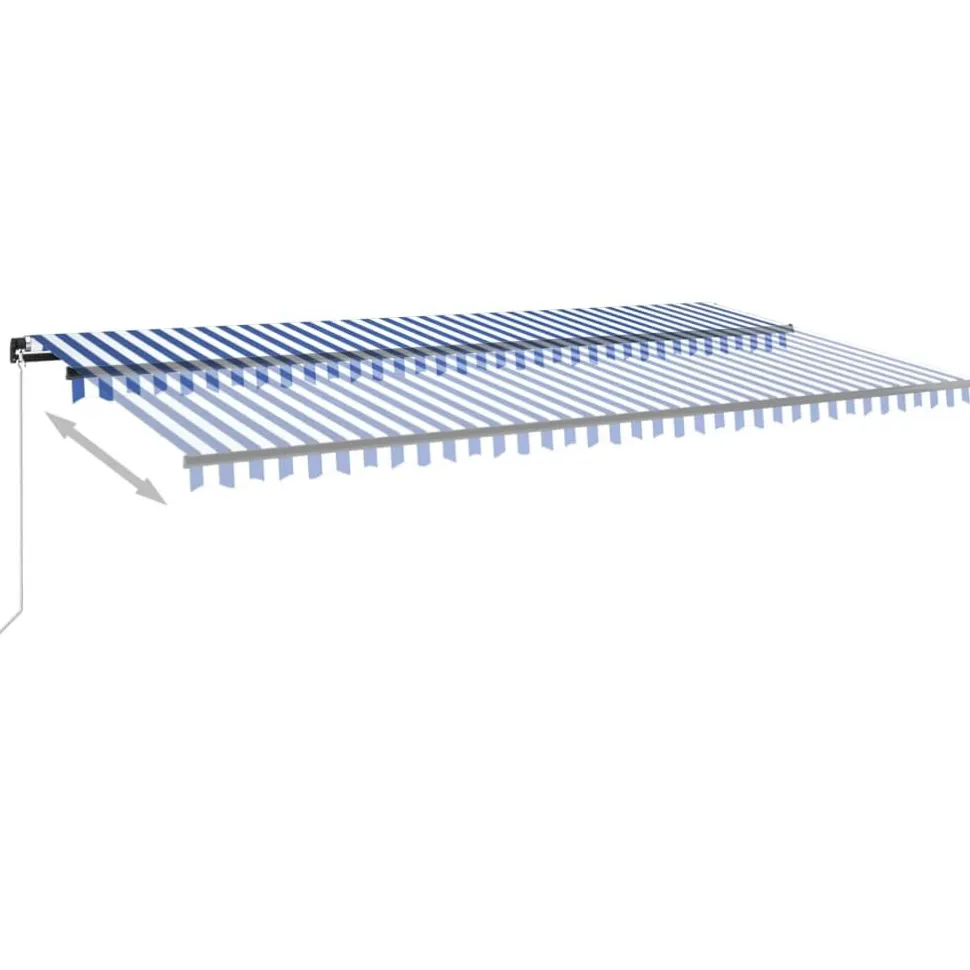 Manuaalisesti sisäänkelattava markiisi 1 300x250 cm sininen/valkoinen
