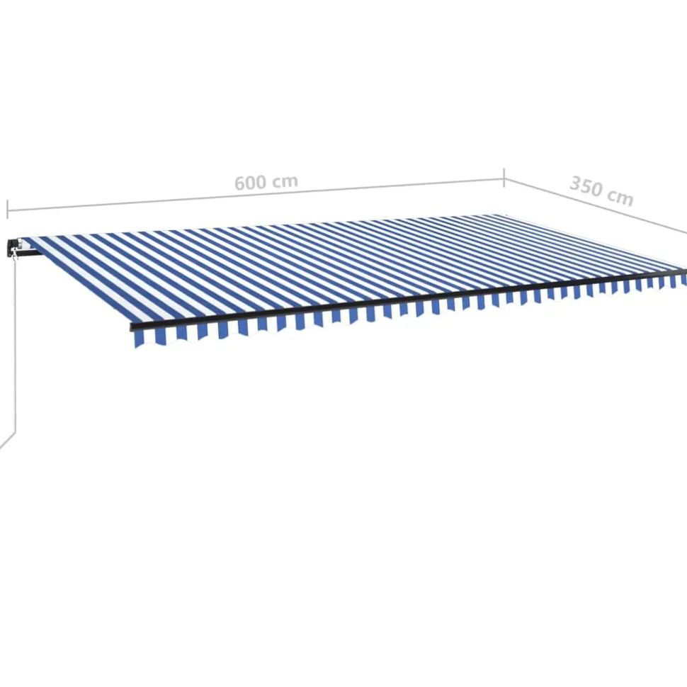 Manuaalisesti sisäänkelattava markiisi 1 300x250 cm sininen/valkoinen