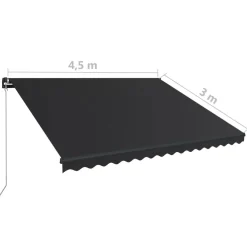 Manuaalisesti sisäänkelattava markiisi 1 300x250 cm sininen/valkoinen