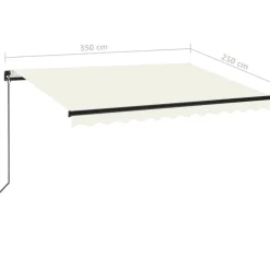 Manuaalisesti sisäänkelattava markiisi 1 300x250 cm sininen/valkoinen