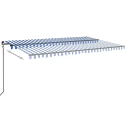 Manuaalisesti sisäänkelattava markiisi 1 300x250 cm sininen/valkoinen