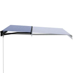 Manuaalisesti sisäänkelattava markiisi 1 300x250 cm sininen/valkoinen