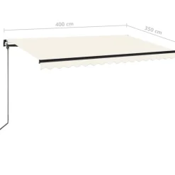 Manuaalisesti sisäänkelattava markiisi 1 300x250 cm sininen/valkoinen