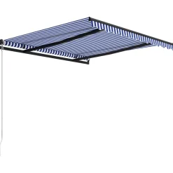 Manuaalisesti sisäänkelattava markiisi 1 300x250 cm sininen/valkoinen