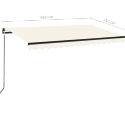Manuaalisesti sisäänkelattava markiisi 1 300x250 cm sininen/valkoinen