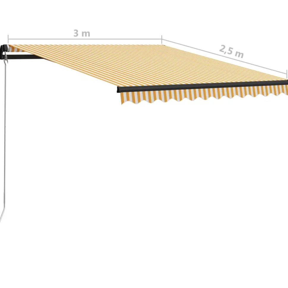 Manuaalisesti sisäänkelattava markiisi 1 300x250 cm sininen/valkoinen