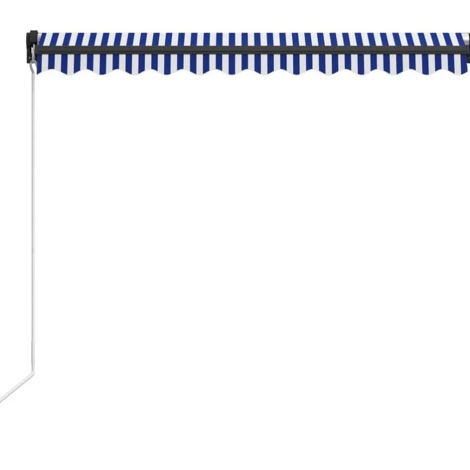Manuaalisesti sisäänkelattava markiisi 1 300x250 cm sininen/valkoinen